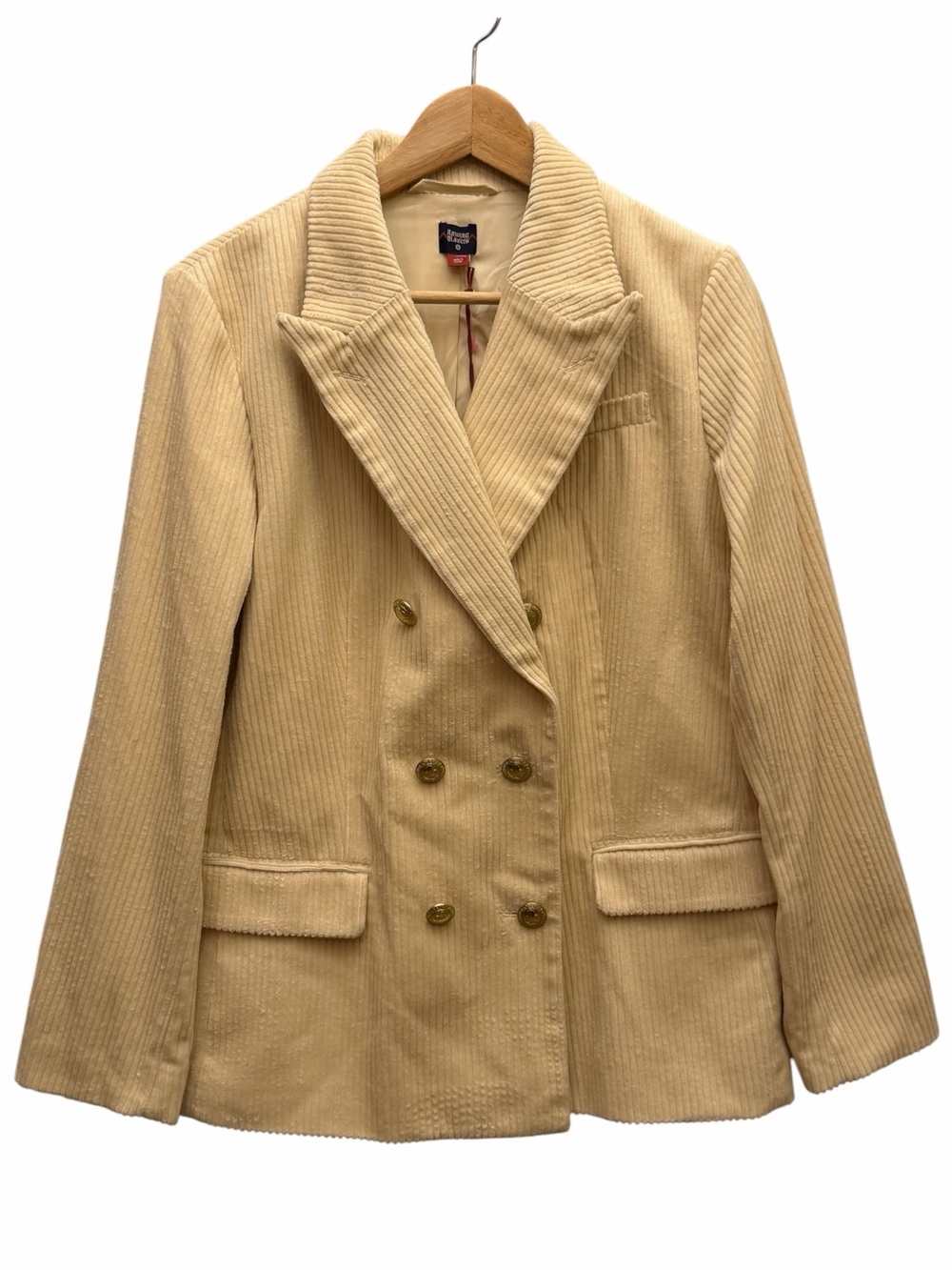 Royal Blazers x Target Collab Women Cream Double Breasted Corduroy Blazer Sz L